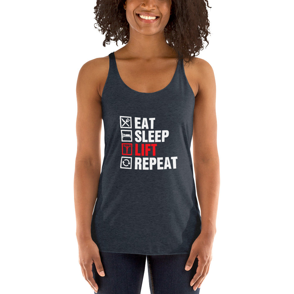 Eat, Sleep, Lift, Repeat - Women's Racerback Tank