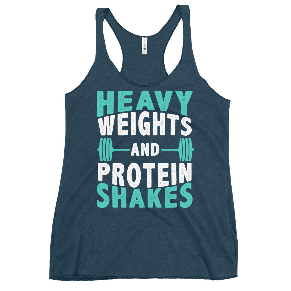 Heavy Weights and Protein Shakes - Women's Racerback Tank