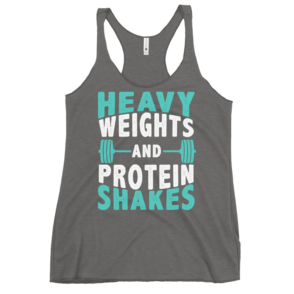 Heavy Weights and Protein Shakes - Women's Racerback Tank