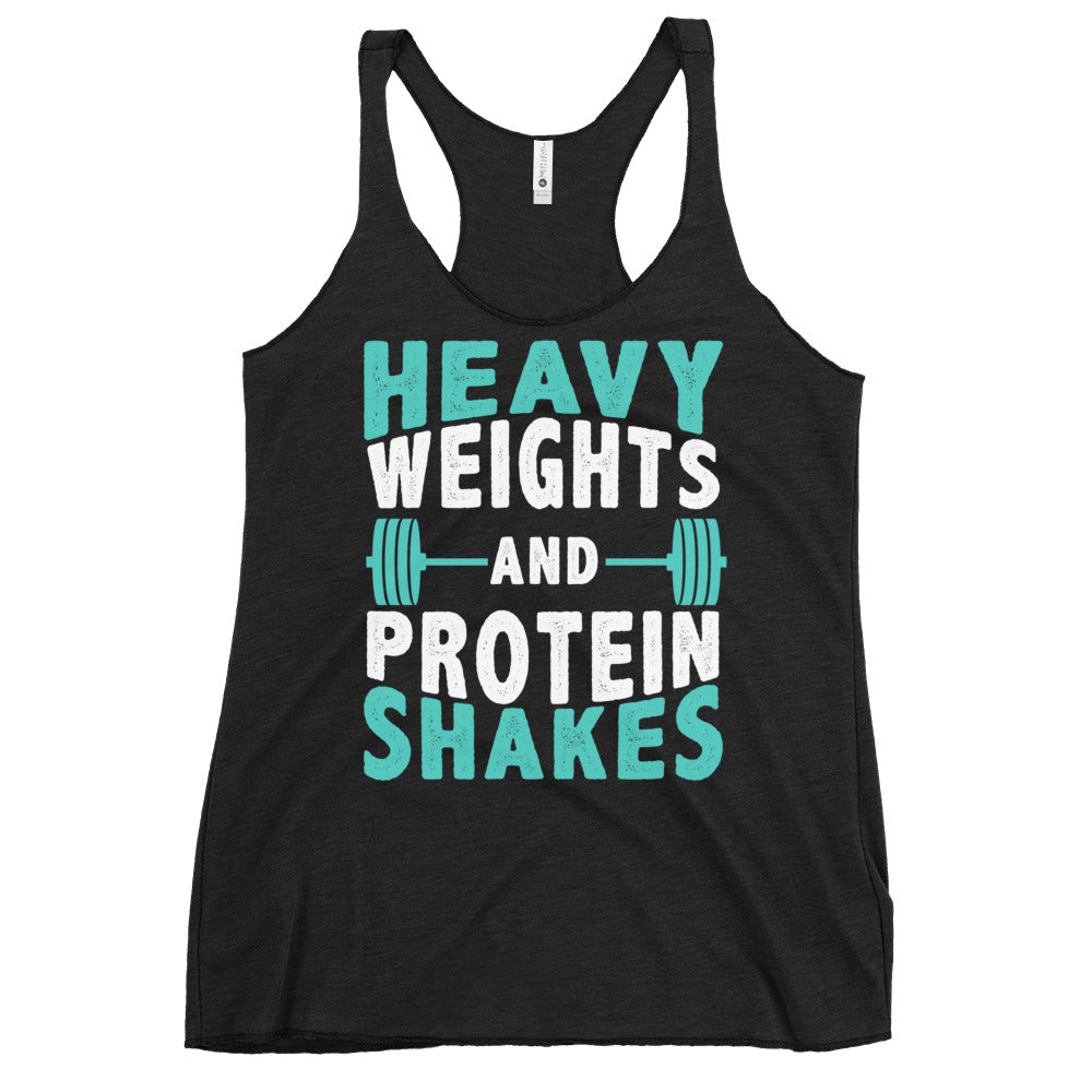 Heavy Weights and Protein Shakes - Women's Racerback Tank