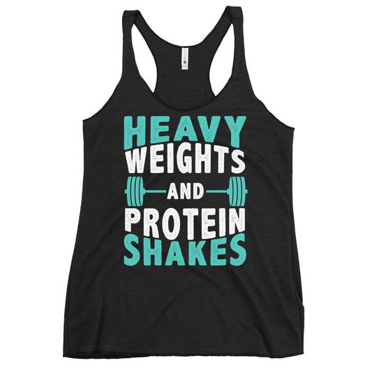 Heavy Weights and Protein Shakes - Women's Racerback Tank