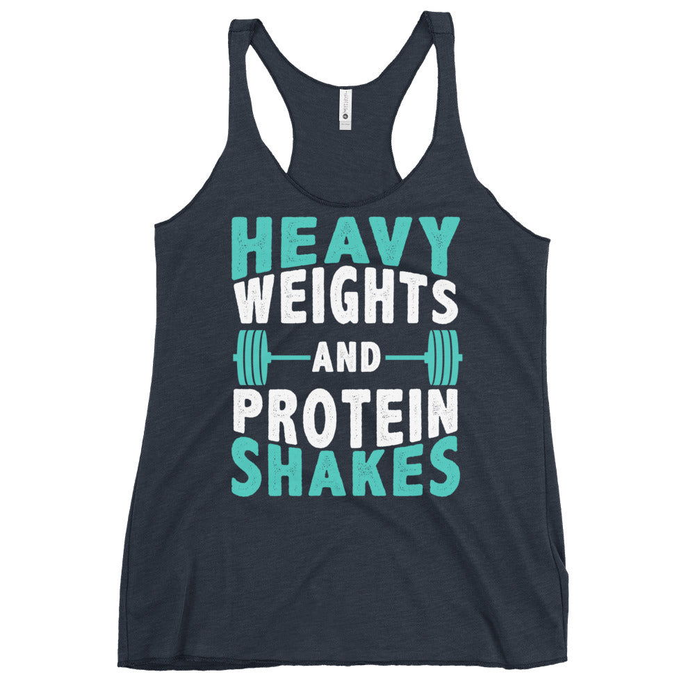 Heavy Weights and Protein Shakes - Women's Racerback Tank