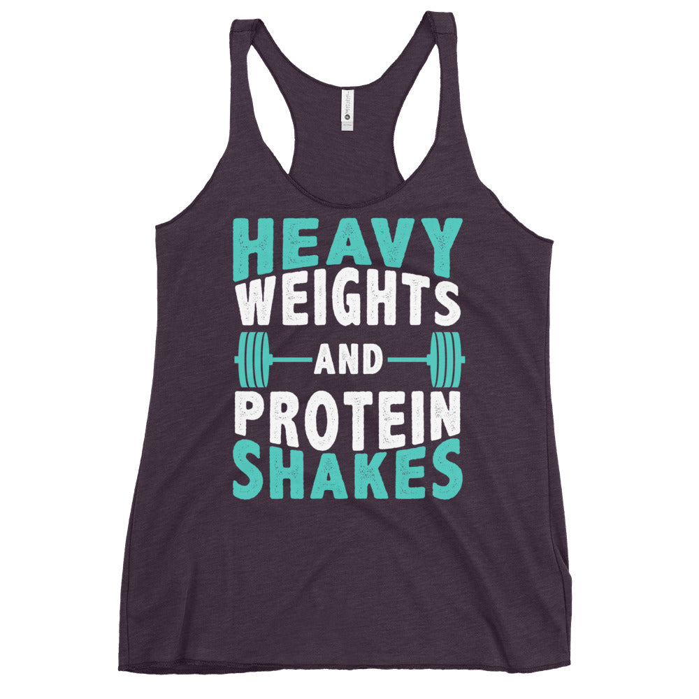 Heavy Weights and Protein Shakes - Women's Racerback Tank